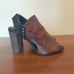 Free People Leather Peep-Toe Sling Back Shoe